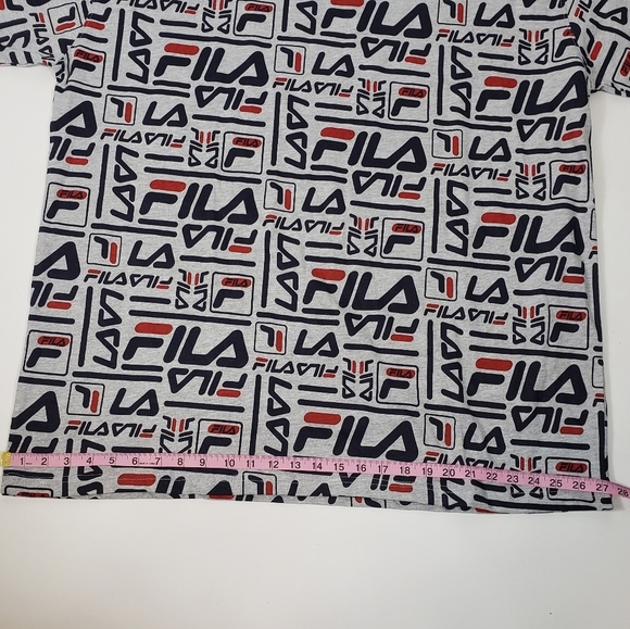 Fila Gray Logo T-Shirt Men's Size 2XL Spellout Streetwear Casual Big & Tall NWT - Picture 7 of 8